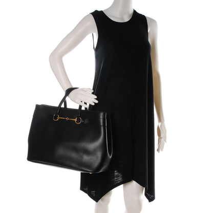 Gucci Textured Calfskin Large Bright Bit Tote Black 2 of 9