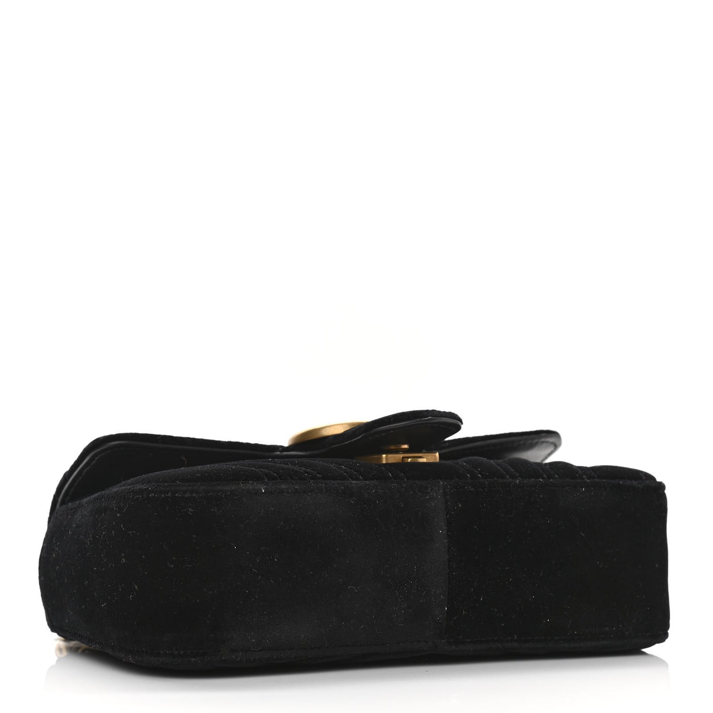 Velvet Matelasse Mini GG Marmont Shoulder Bag Black