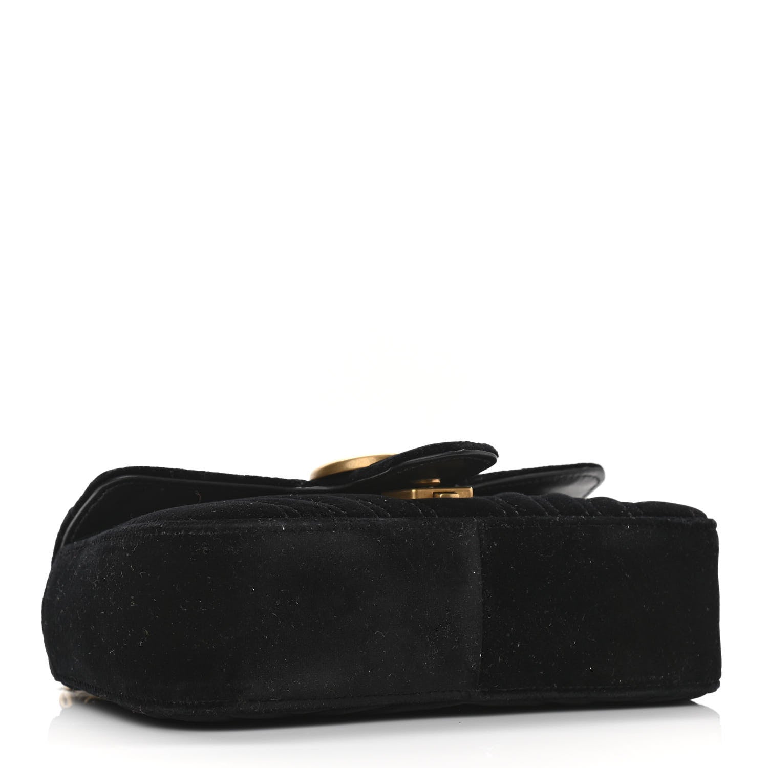 Gucci Velvet Matelasse Mini GG Marmont Shoulder Bag Black 3 of 10