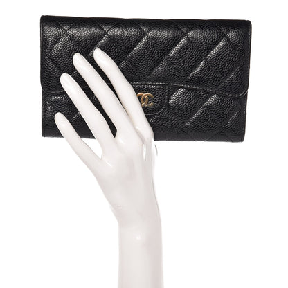 Chanel Caviar Quilted Large Flap Wallet Black 2 of 9