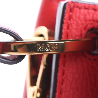 MCM Grained Calfskin Medium Milla Hobo Ruby Red 16 of 24