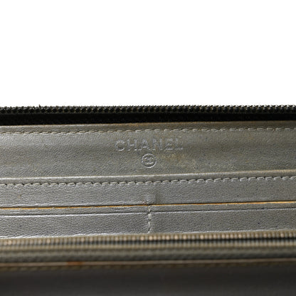 Chanel Lambskin Camellia Embossed Zipped Gusset Wallet Black 6 of 12