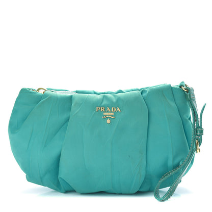 Prada Tessuto Nylon Wristlet Clutch Turchese 1 of 10