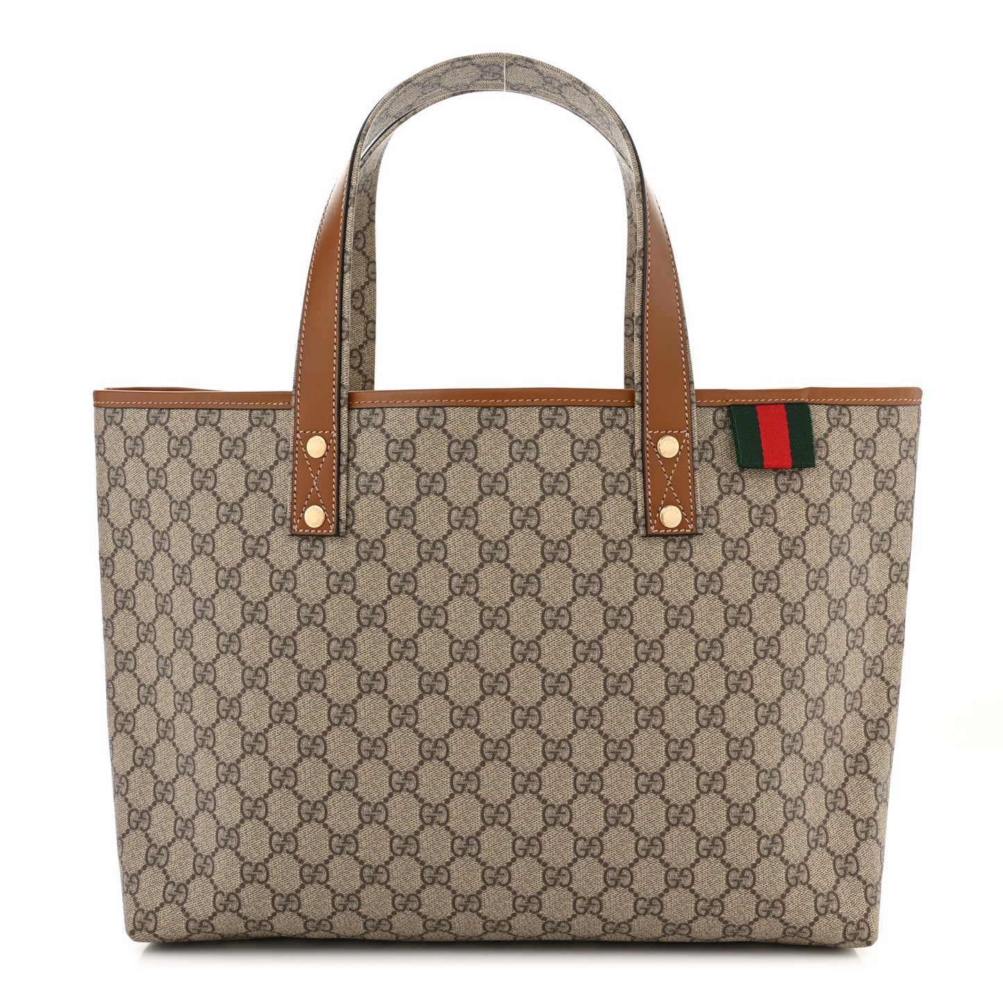 GG Plus Monogram Medium Signature Web Loop Tote Light Brown