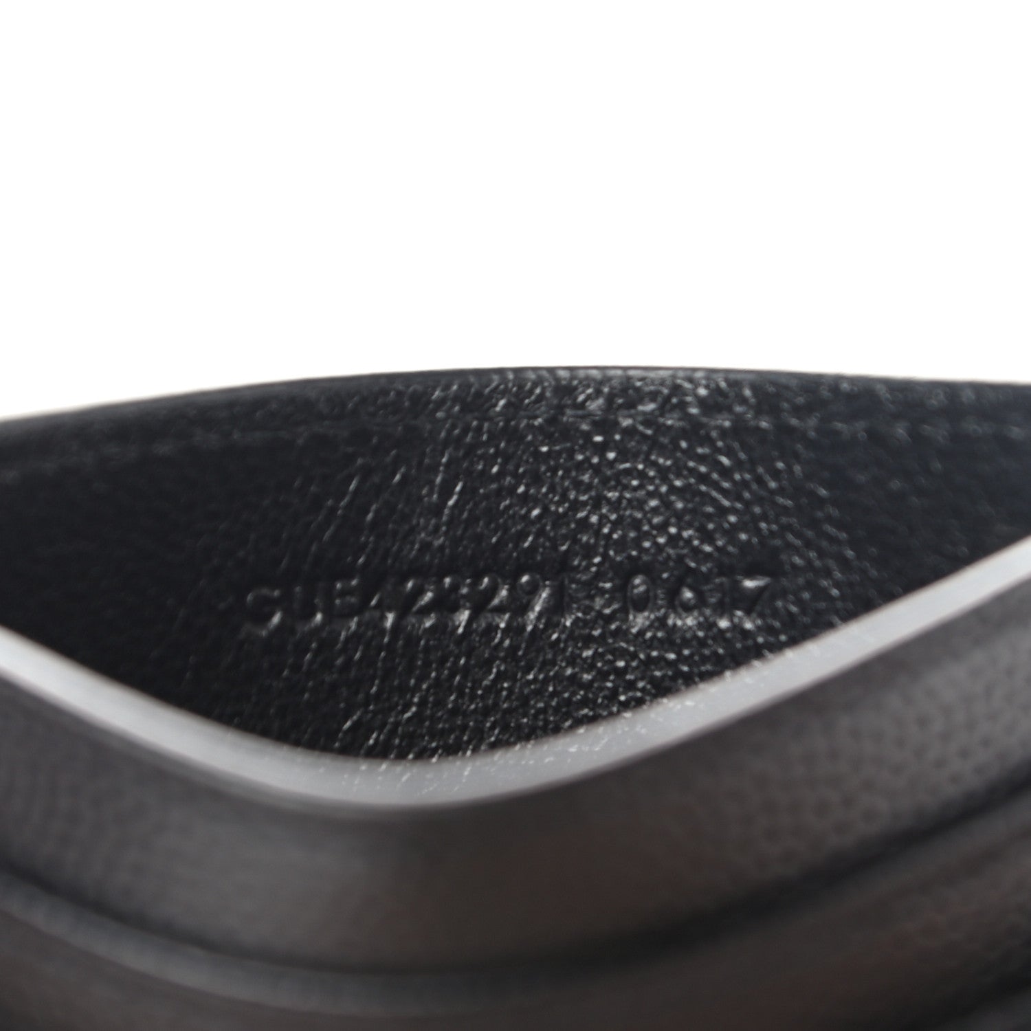 Saint Laurent Grain De Poudre Matelasse Chevron Monogram Credit Card Case Black 7 of 8