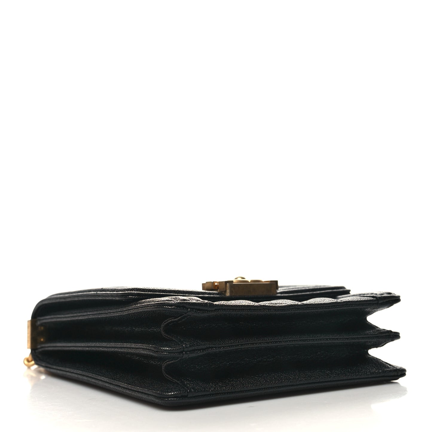 Caviar Quilted North South Boy Flap Black