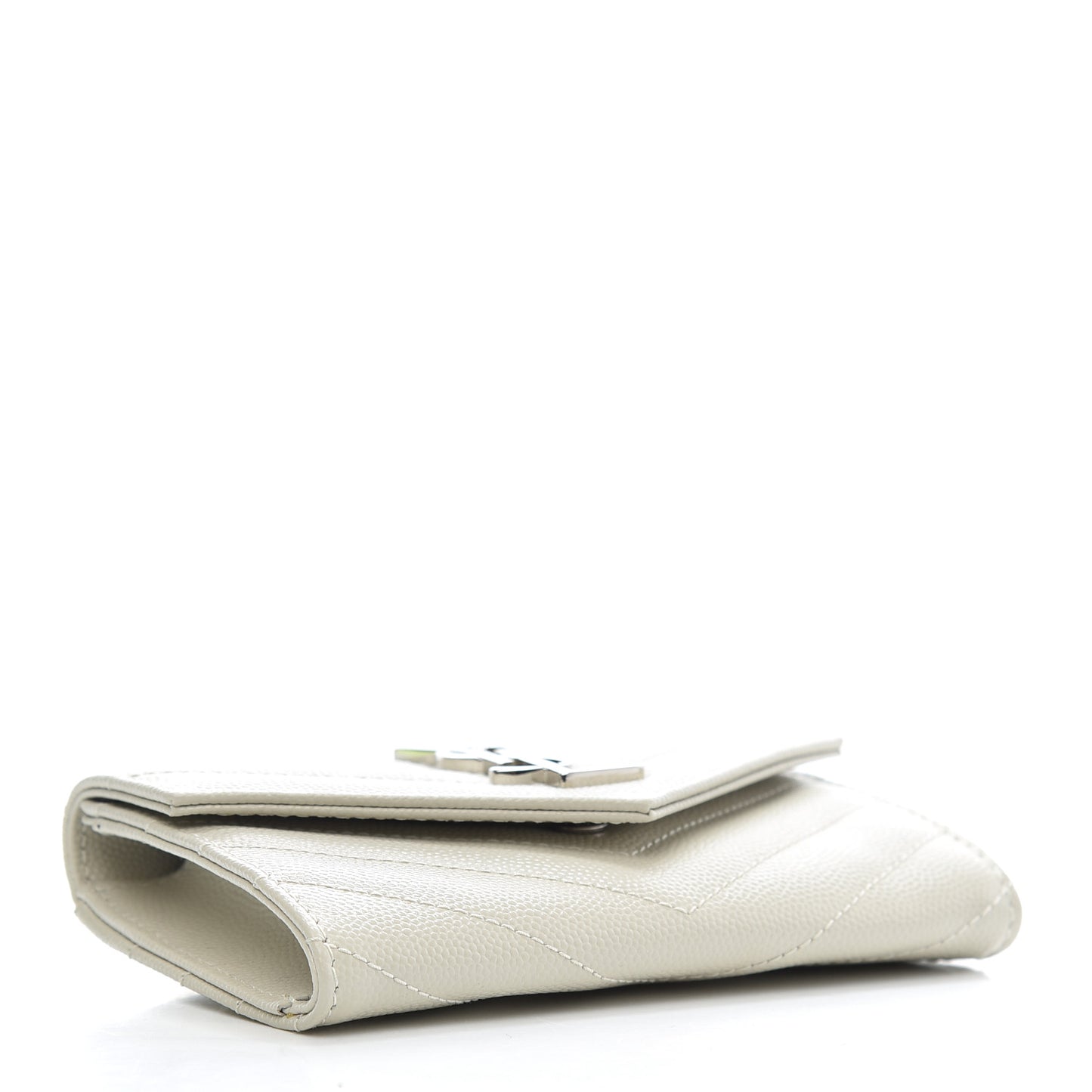 Grain De Poudre Matelasse Chevron Small Monogram Envelope Wallet Crema Soft