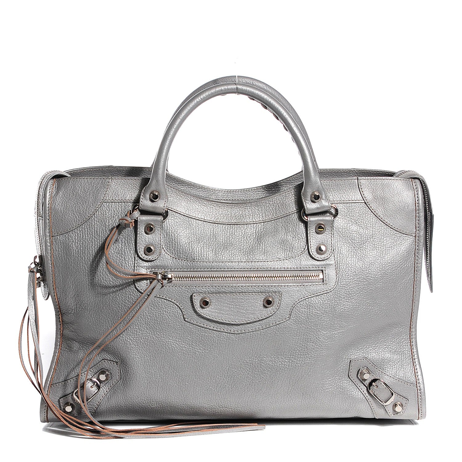 Balenciaga Pearlescent Goatskin Classic Palladium Hardware City Gris Gris Light 1 of 14