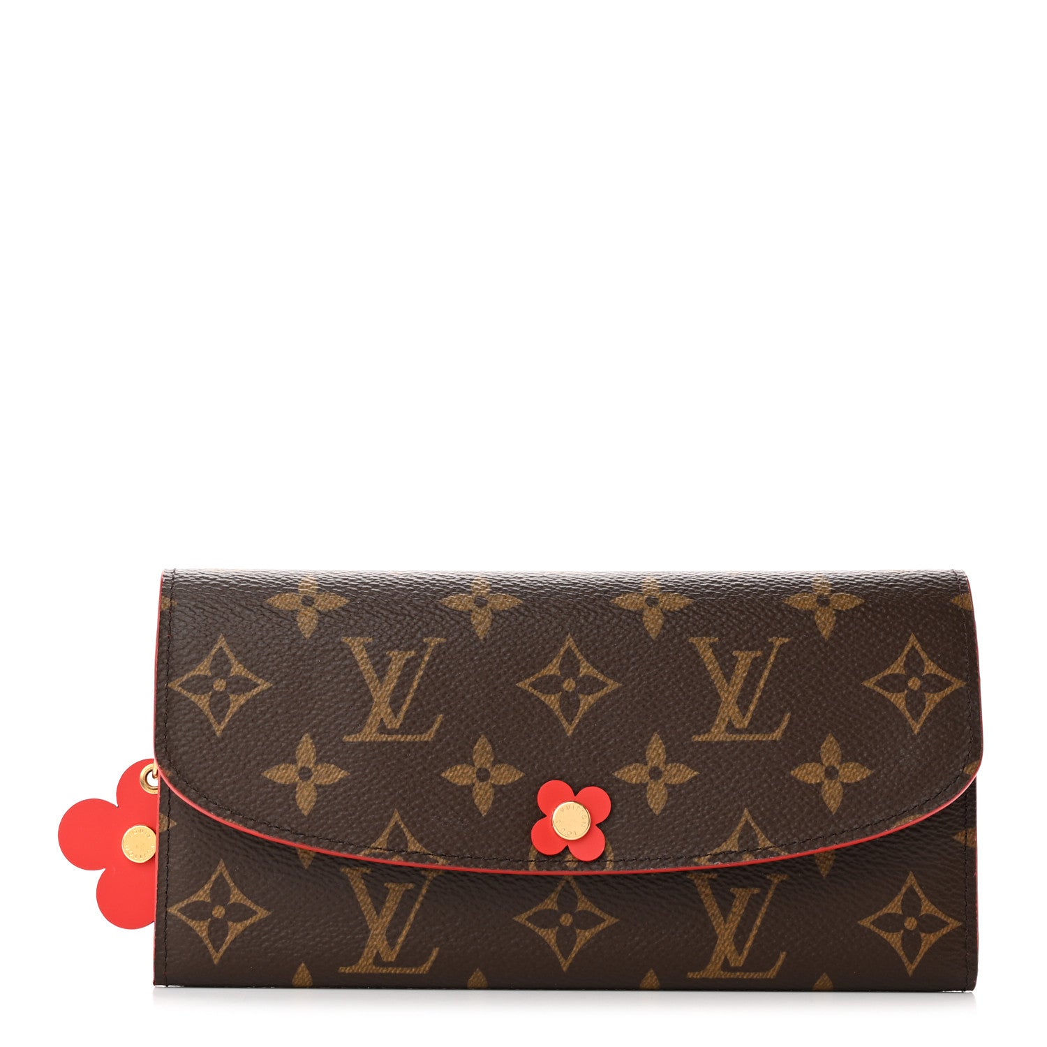 Louis Vuitton Monogram Bloom Flower Emilie Wallet Rouge 1 of 14