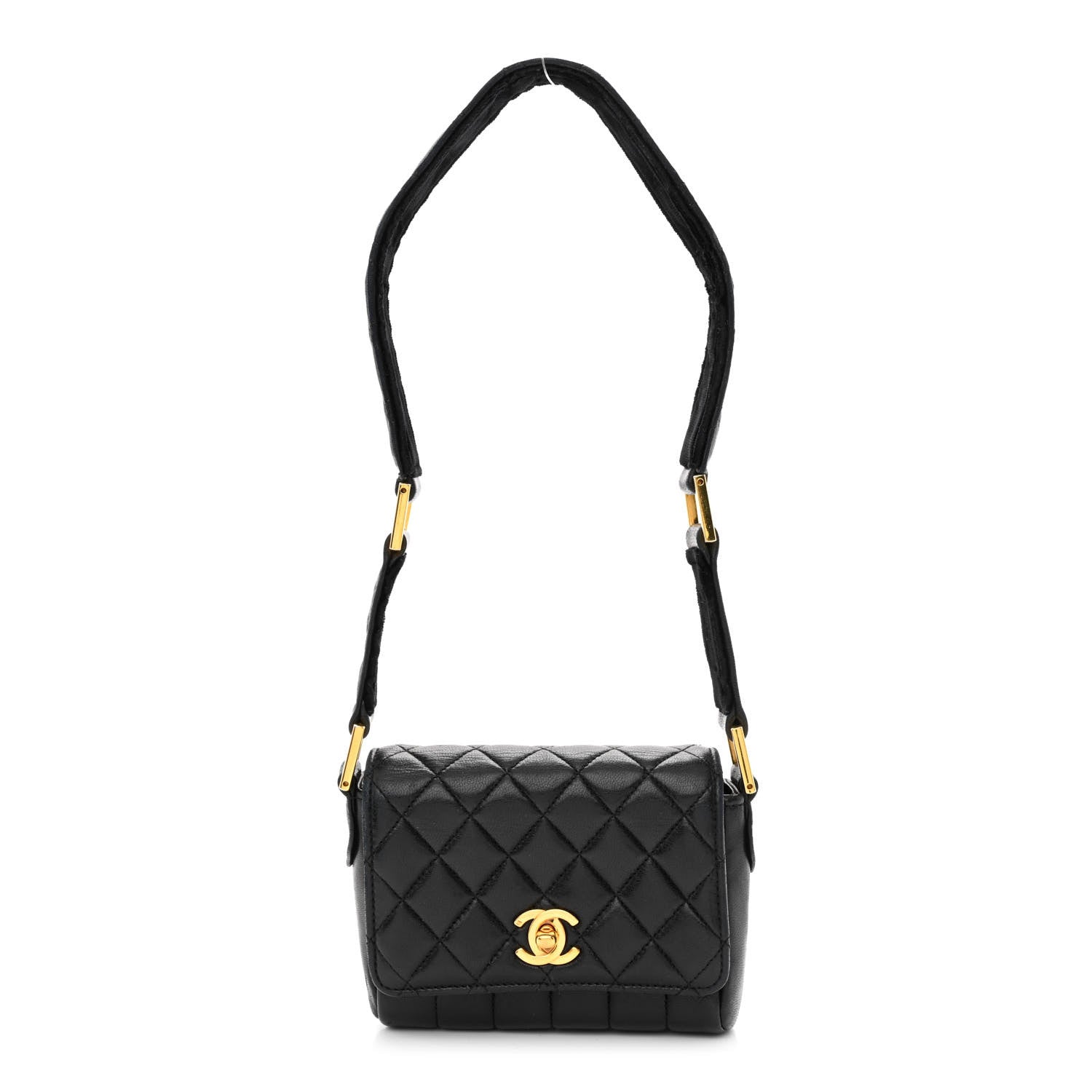 Chanel Lambskin Velvet Quilted Flap Shoulder Bag Black 1 of 11