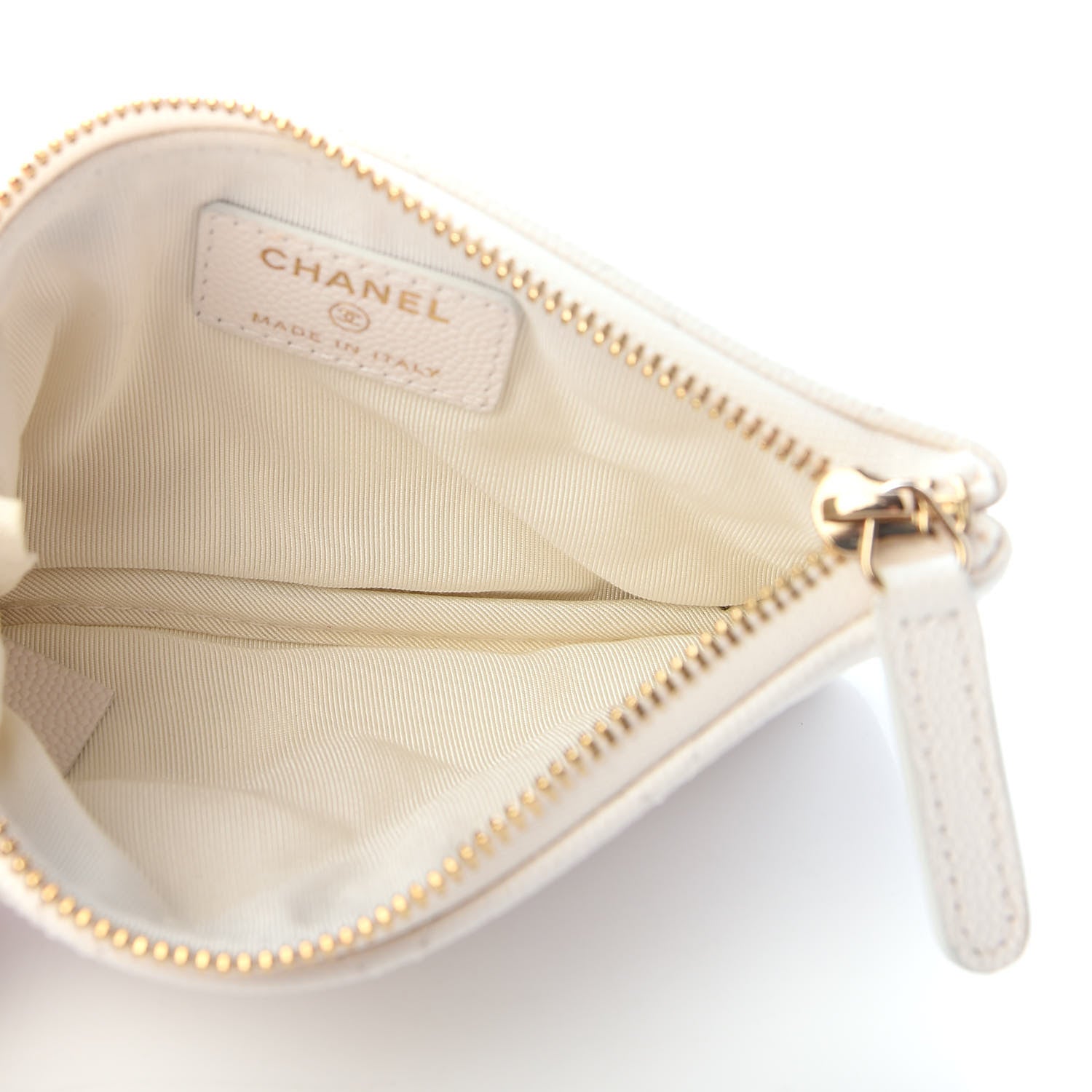 Chanel Caviar Quilted Small Cosmetic Case White 5 of 8