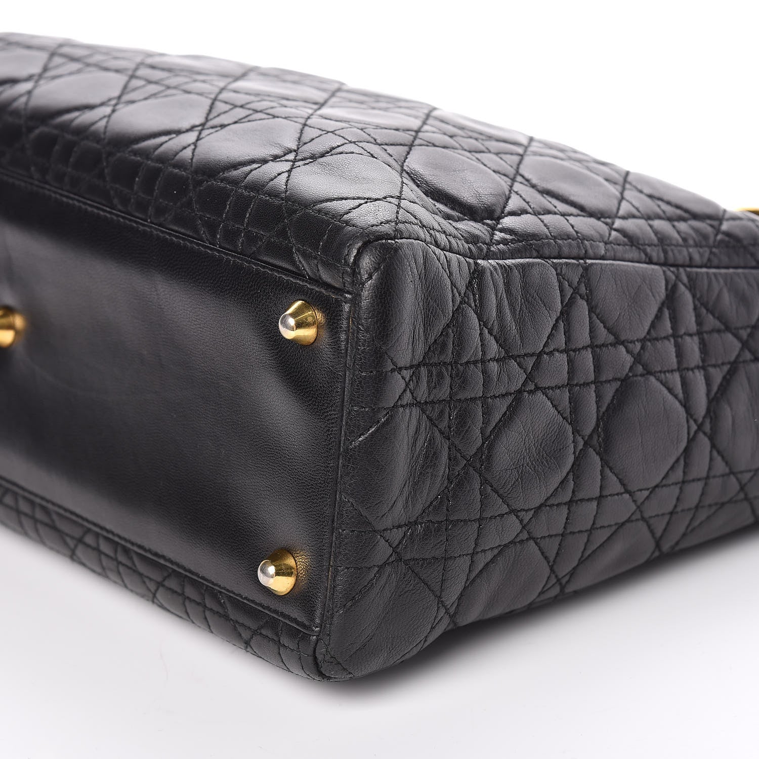 Christian Dior Lambskin Cannage Large Lady Dior Black 9 of 10