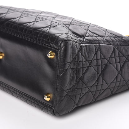 Christian Dior Lambskin Cannage Large Lady Dior Black 9 of 10