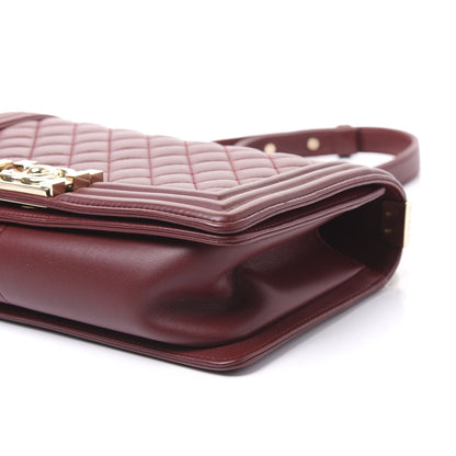 Chanel Lambskin Quilted Medium Boy Flap Burgundy 5 of 10