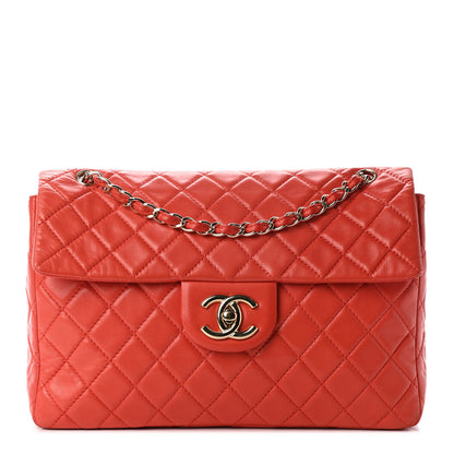 Chanel Lambskin Quilted XL Maxi Single Flap Red 1 of 8