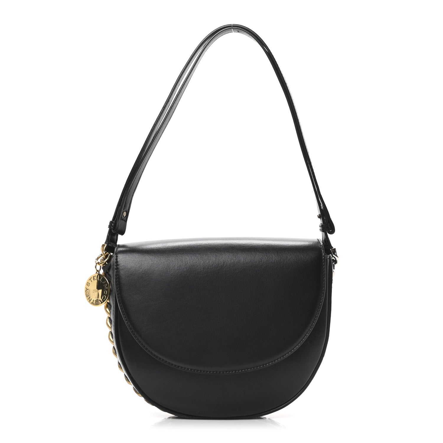 Stella McCartney Eco Alter Nappa Medium Frayme Flap Shoulder Bag Black 1 of 9