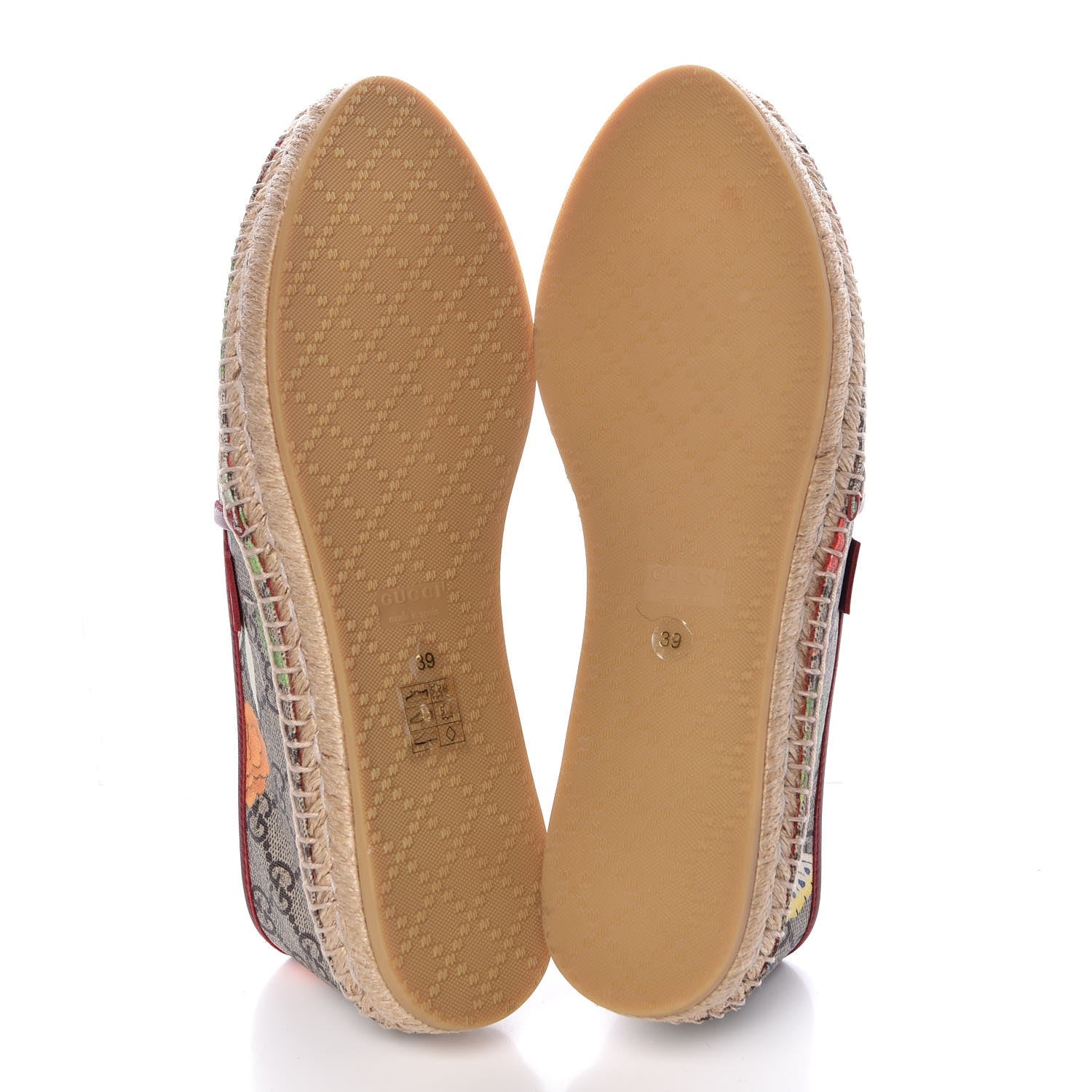 Gucci GG Supreme Monogram Tian Womens Espadrilles 39 Beige Multicolor Red 5 of 9