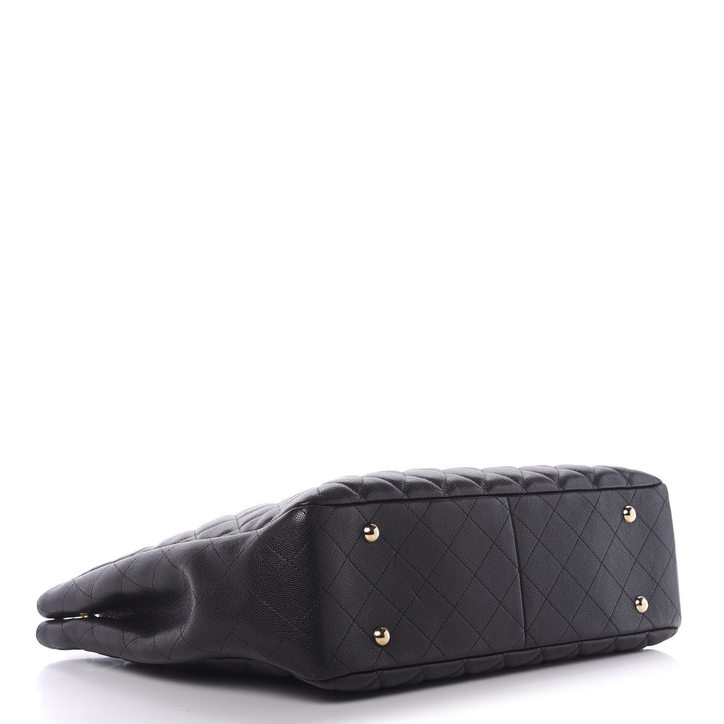 Caviar Quilted Large Shopping Tote Black