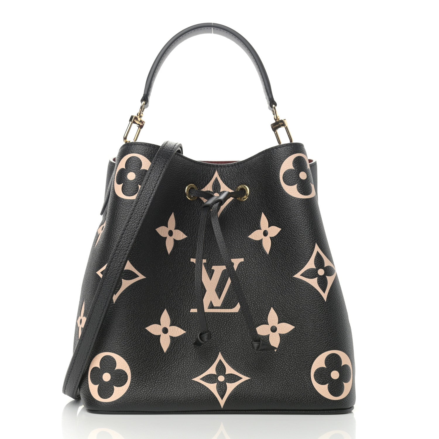 Louis Vuitton Empreinte Monogram Giant Neonoe MM Black Beige 3 of 12