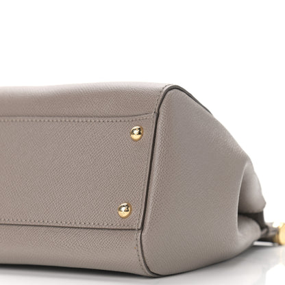 Dolce & Gabbana Dauphine Calfskin Medium Miss Sicily Satchel Grey 9 of 13