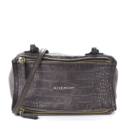 Givenchy Calfskin Crocodile Embossed Mini Pandora Grey 1 of 13