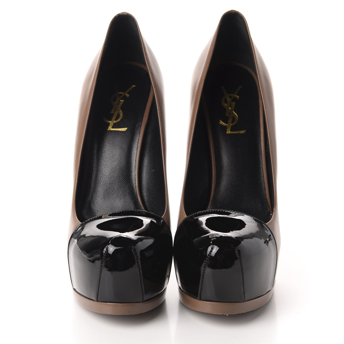 Calfskin Vitello Vernice Tribtoo 105 Pumps 38 Nude Black