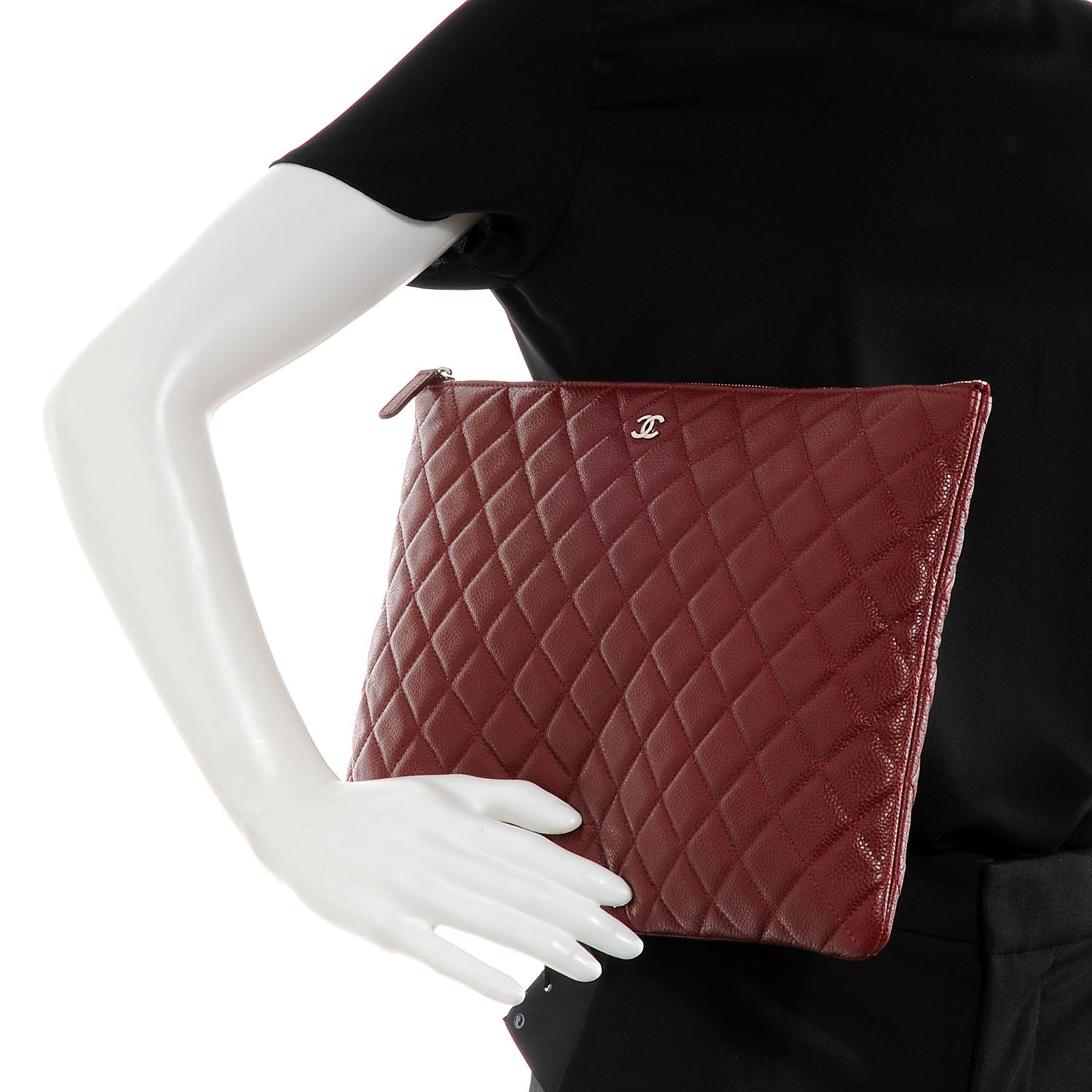 Chanel Caviar Large Cosmetic Case Rouge 2 of 9