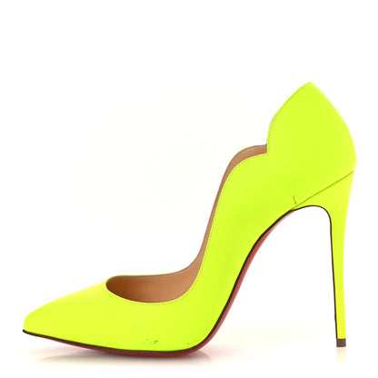 Christian Louboutin Calfskin Hot Chick 100 Pumps 38 Fluo Yellow 1 of 11