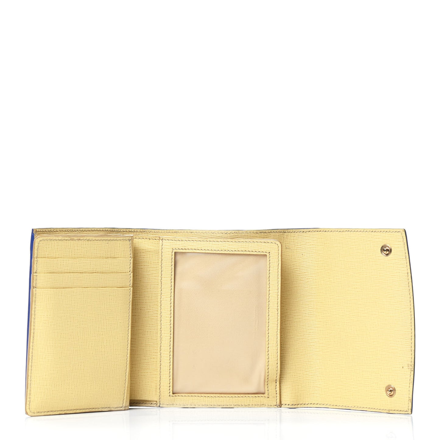 Glazed Fabric Vitello Elite Fendi Roma French Wallet Cassis Paglia