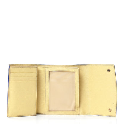 Fendi Glazed Fabric Vitello Elite Fendi Roma French Wallet Cassis Paglia 4 of 4