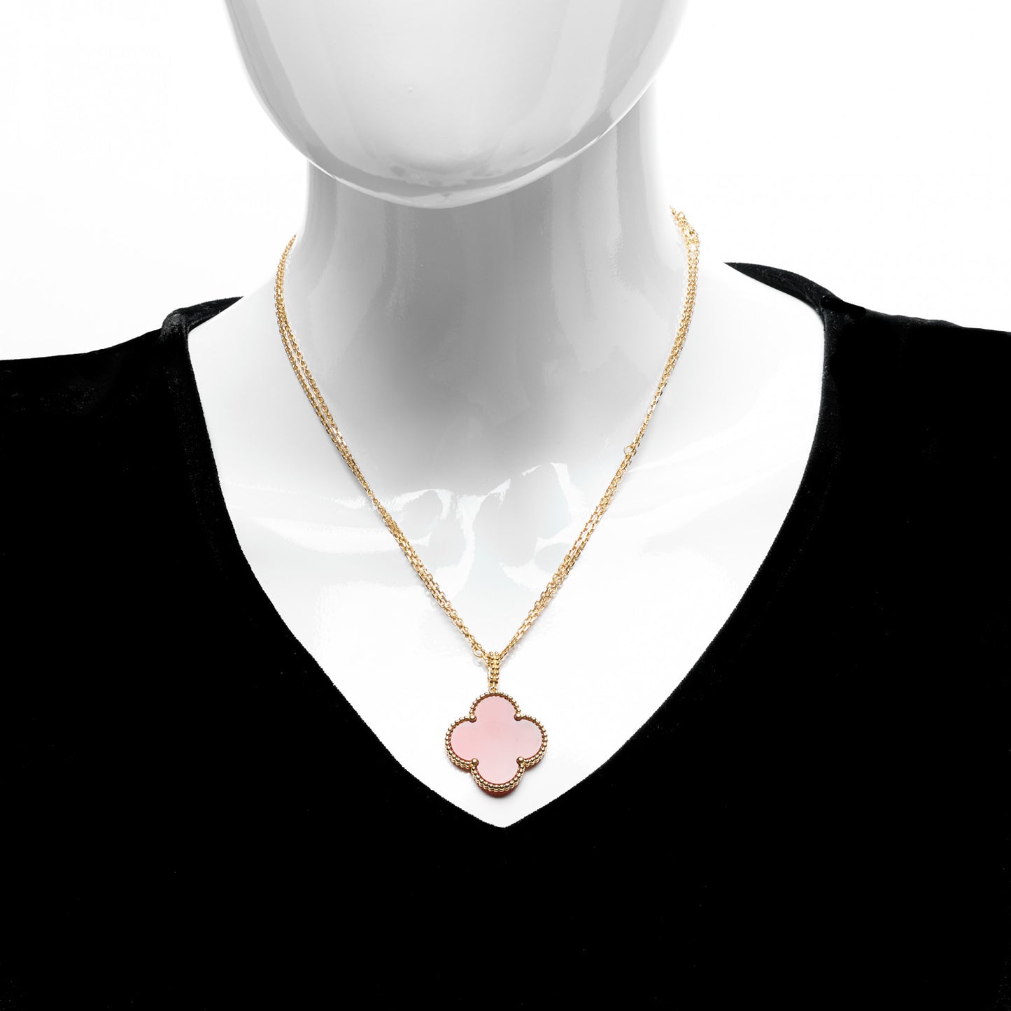 18K Yellow Gold Carnelian Magic Alhambra Long Necklace