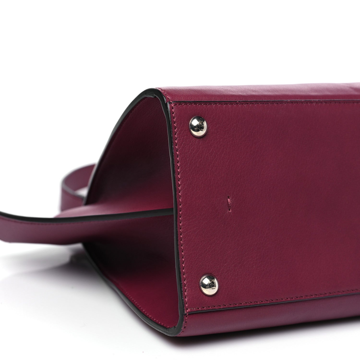 Fendi Vitello Dolce Marmol Shiny Nappa Petite 3Jours Tote Bordeaux 10 of 11