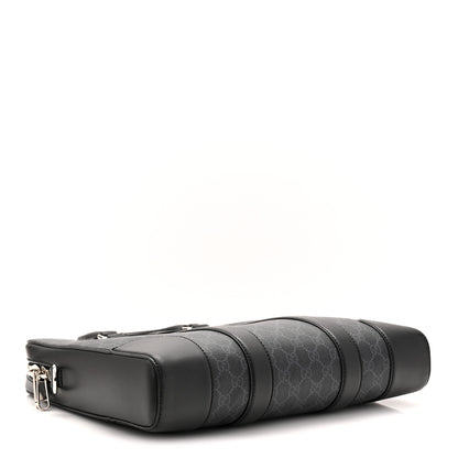 Gucci GG Supreme Monogram Appia Calfskin Web Briefcase Black 4 of 10