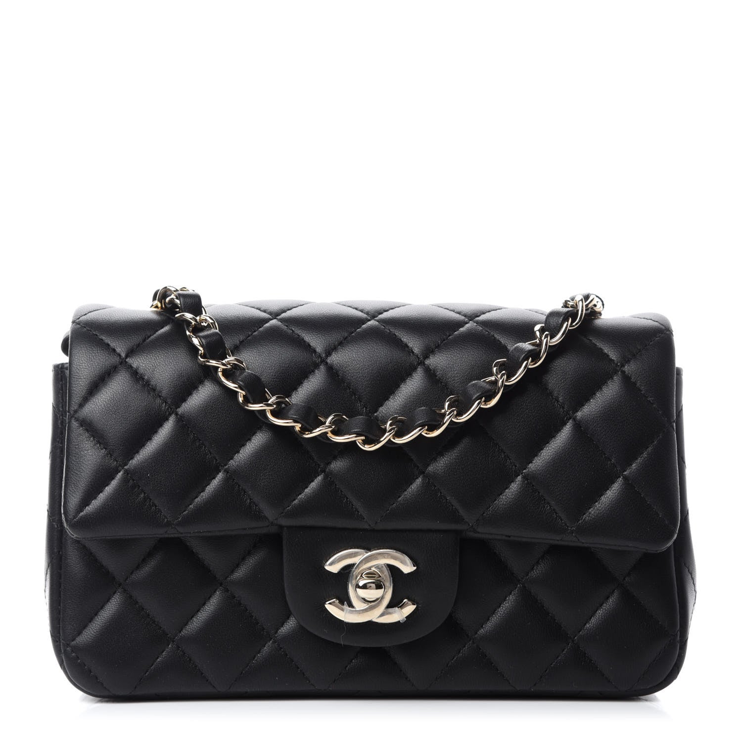 Chanel Lambskin Quilted Mini Rectangular Flap Black 1 of 11