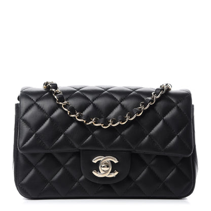 Chanel Lambskin Quilted Mini Rectangular Flap Black 1 of 11