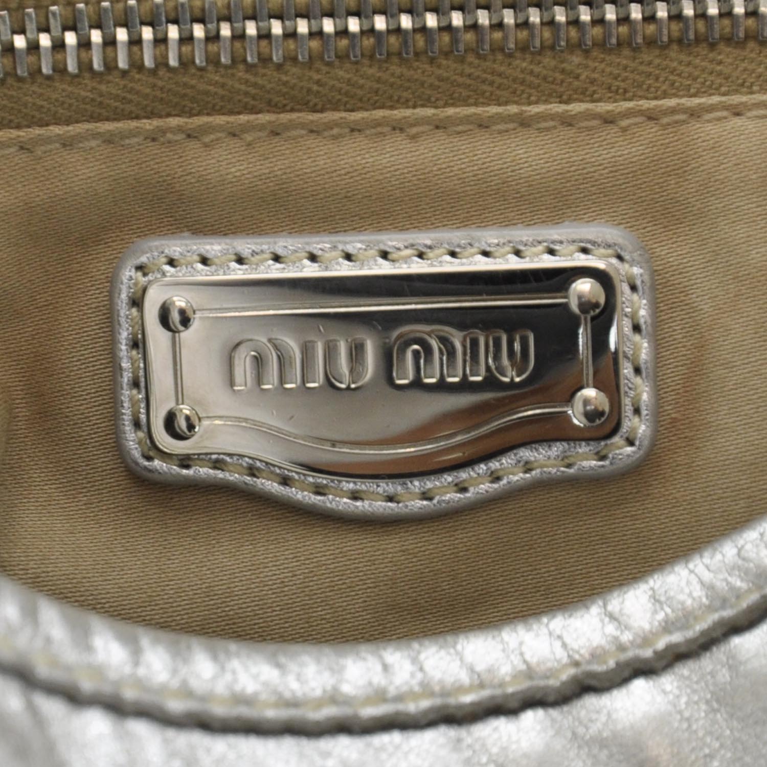 Miu Miu Leather Matelasse Coffer Silver 6 of 7
