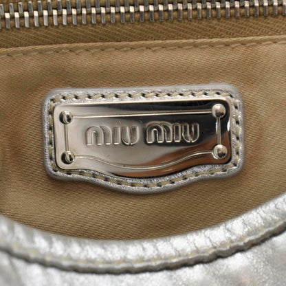 Miu Miu Leather Matelasse Coffer Silver 6 of 7
