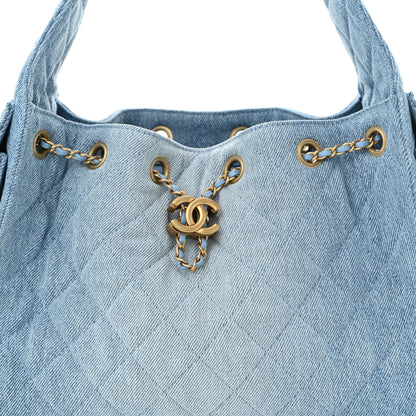 Chanel Washed Denim Quilted Small Chanel 25 Handbag Blue 8 of 11