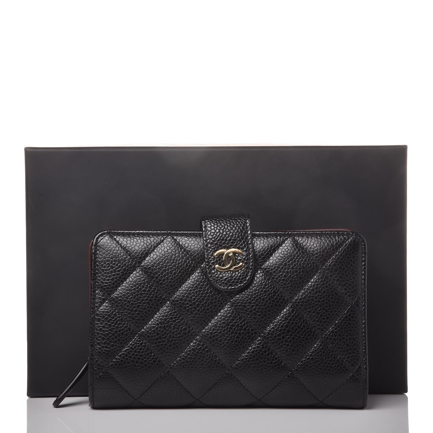 Chanel Caviar Quilted Zipped Pocket Wallet Black 9 of 9