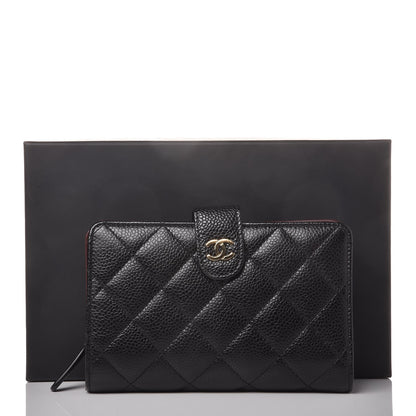 Chanel Caviar Quilted Zipped Pocket Wallet Black 9 of 9