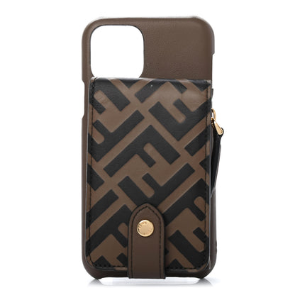 Fendi Vitello Soft Grace FF 1974 Embossed iPhone 11 Pro Case Maya Black 1 of 4