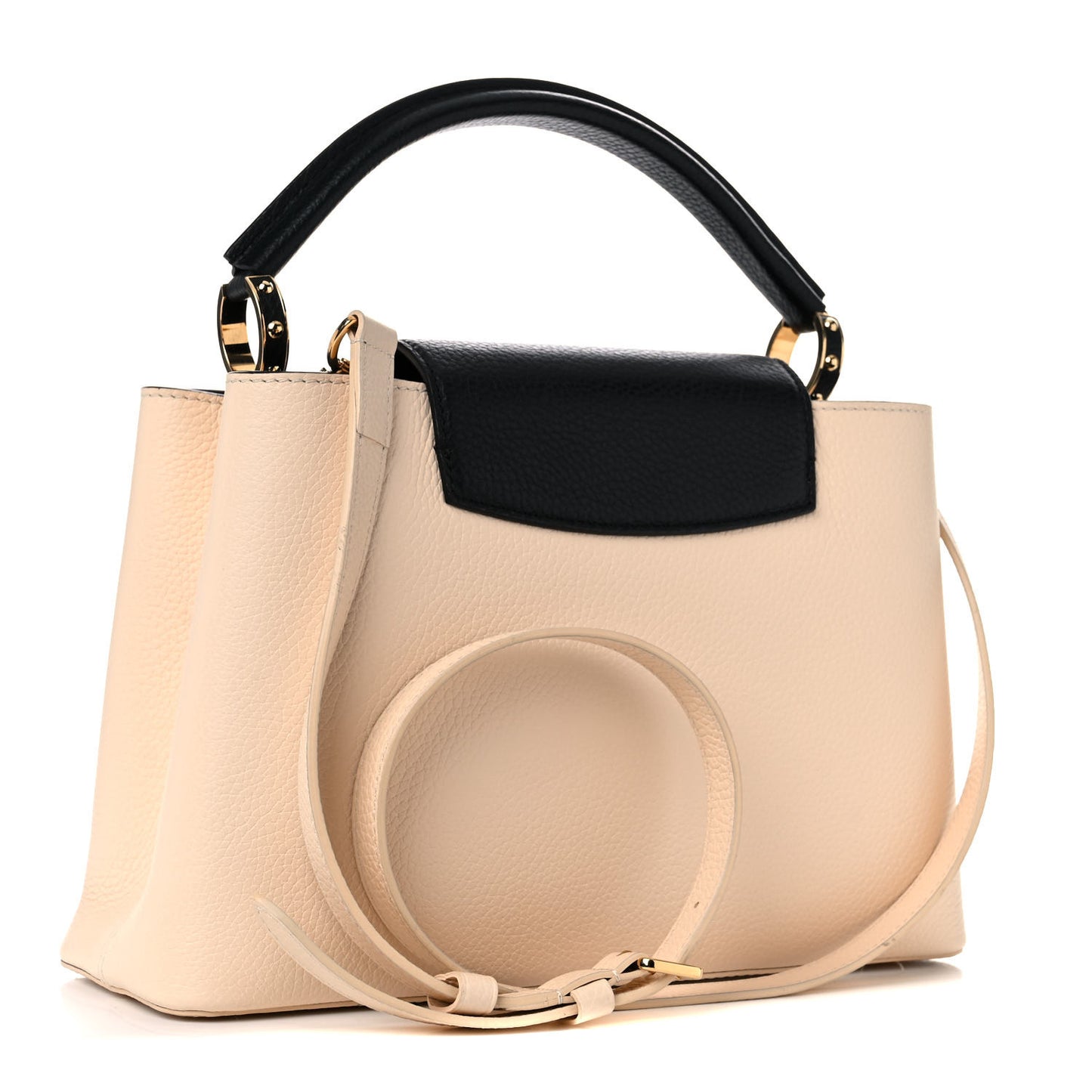 Taurillon Capucines PM Creme Black