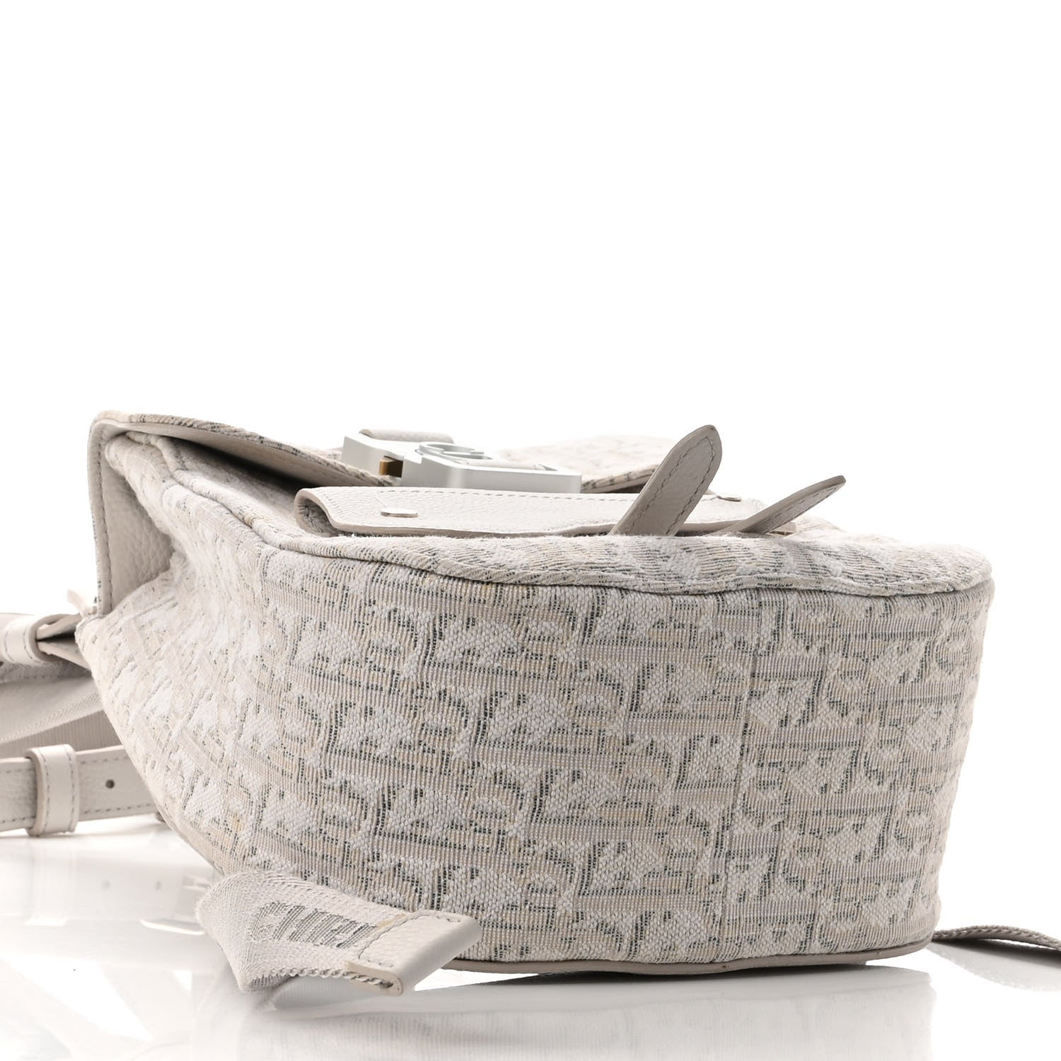 Christian Dior HOMME Oblique Jacquard Calfskin Mini Saddle Backpack Beige 4 of 10