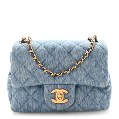 Chanel Denim Quilted Mini Pearl Crush Flap Blue 1 of 11
