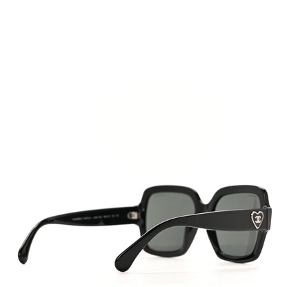Chanel Acetate Square Heart Sunglasses 5479-A Black 4 of 7