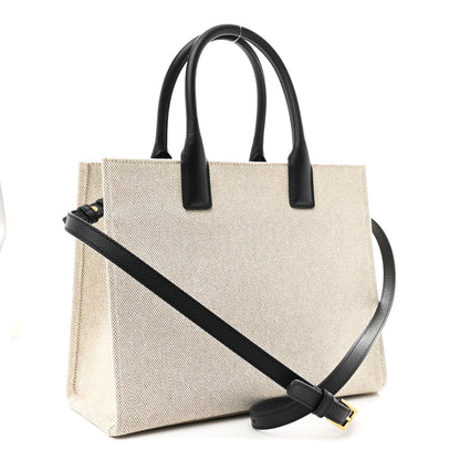 Versace Canvas Calfskin La Medusa Small Tote Bag Beige 3 of 9