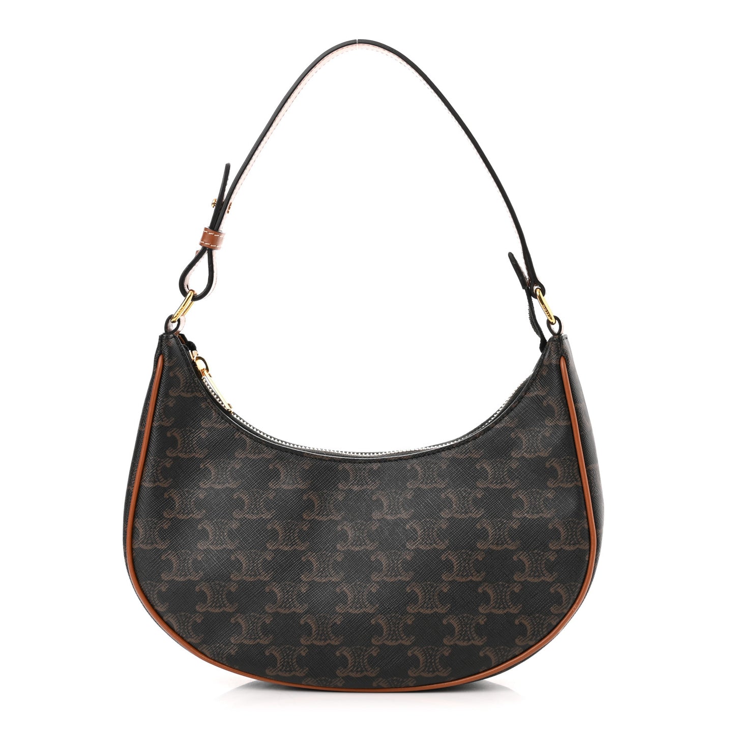Triomphe Canvas Calfskin Ava Shoulder Bag Tan