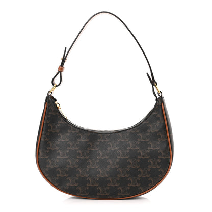 Celine Triomphe Canvas Calfskin Ava Shoulder Bag Tan 1 of 12