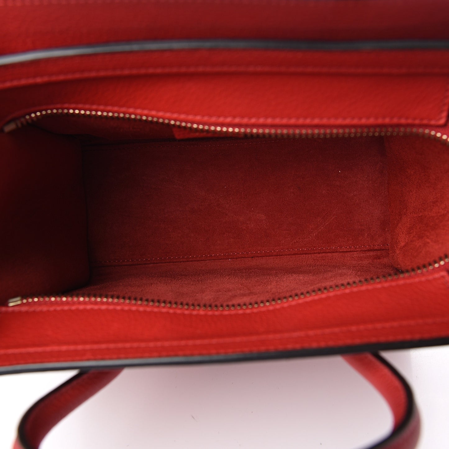 Drummed Calfskin Nano Luggage Coquelicot