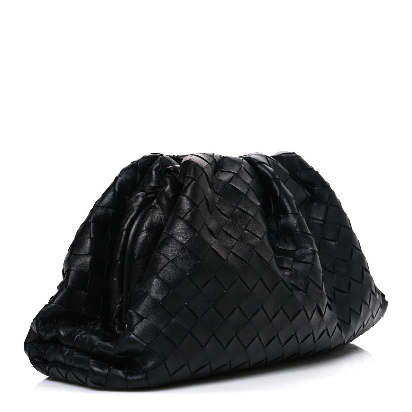 Nappa Maxi Intreccio The Pouch Oversized Clutch Black